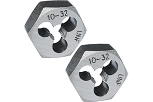 JALJA 10-32 Hex Die 2 Pcs Right Hand Thread Repair Tool Alloy Steel Hexagonal Die for External Thread Cutting and Screw Thread Restoring in Metalworking and Machinery