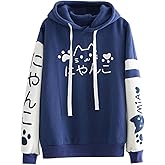 CRB Fashion Womens Kawaii Teens For Teenagers Cartoon Cotton Fleece Hoodie Top Shirt Sweatshirt