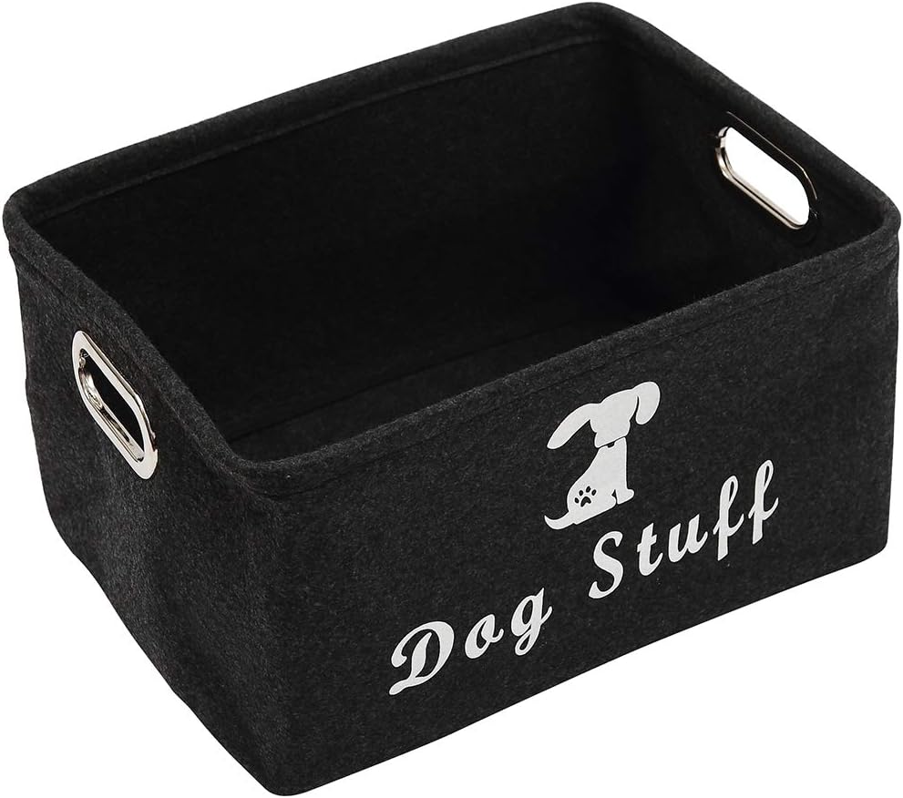 Xbopetda Felt Dog Toy Box, Dog Toy Box, Dog Toy Storage Basket with