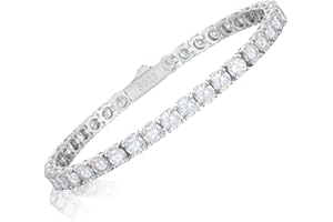 TUHE Moissanite Tennis Bracelet, 2.25-21 Carat Lab Created Diamond Bracelets for Women Men, 18k White/Yellow Gold Plated 925 Sterling Silver Bracelet, 2mm-5mm D Color VVS1 Round Cut Moissanite Bracelet Gift with GRA Certificate of Authenticity