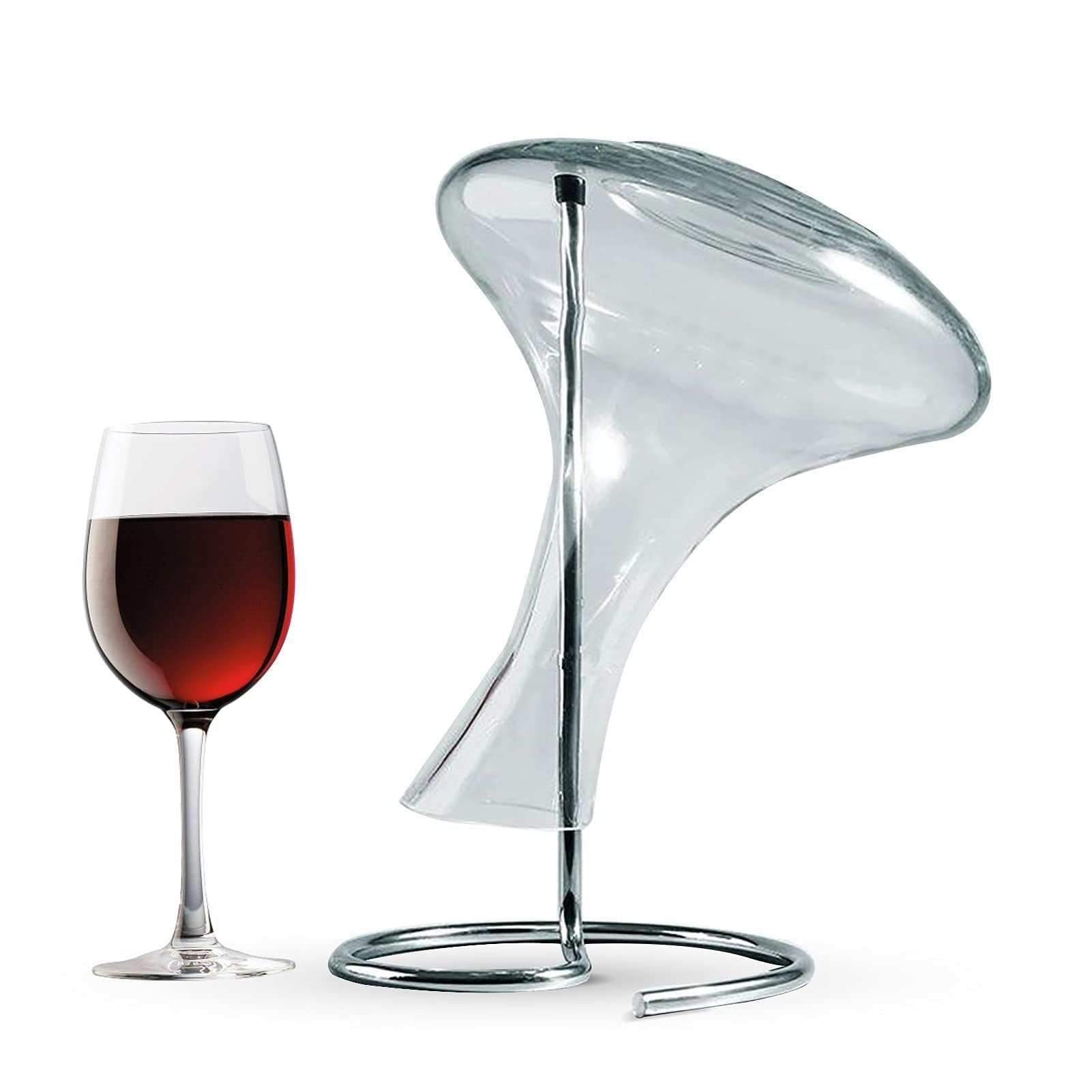Wine Decanter Drying Stand with Silicone Head to Prevent Scratches, Stainless Steel Wine-Decanter Drying Rack, Multifunctional Detachable Shelf Decanter Rack Holder, 29 X 17 Cm / 11.4 X 6.7 in
