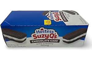 Hostess Suzy Q's Snack Cakes, Chocolate with Cream Filling, Full Size Single Serve Packs, 8 Per Box