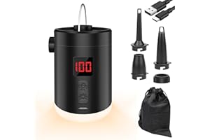 Pompe à air portable pour gonflables avec lumière LED, pompe rechargeable de 4000 mAh, gonflage/dégonflage rapide pour flotte