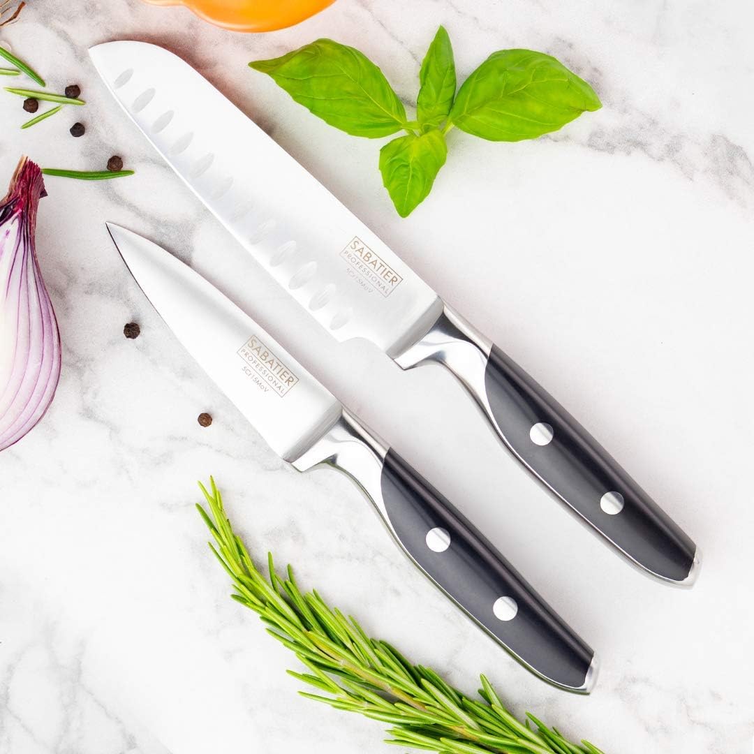Taylors Eye Witness Professional Sabatier Kitchen Knife Set, 2 Piece 12cm/5” Santoku & 9cm/3.5” Paring Knives. Sharpe - Image 3