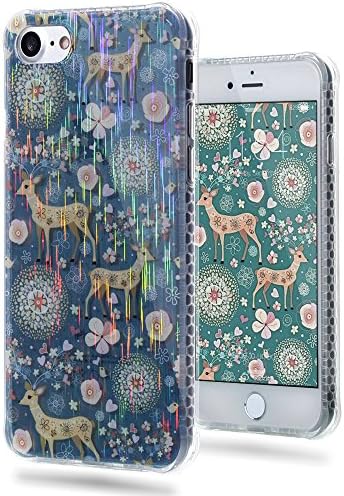 iPhone 7 [4.7''] Case - Anwish Charm Sika Deer Awesome Vogue Scratching Texture Manual Crystal Diamonds Back Unique Ultraslim Thin Clear Protect Case For iPhone 7