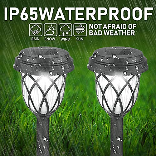 Solarleuchten Garten, 6 Stück Kaltesweiß Solarlampen für Außen Garten, Solar Gartenleuchte Wasserdicht Solarleuchte, LED Garten Dekoration Licht Solar Wegeleuchte für Gartendeko Terrasse Rasen Hofwege
