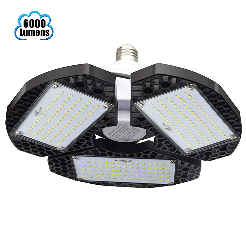 LED Garage Lights, Motion Activated 60W LED Garage Ceiling Light, E26