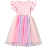 TWKIOUE Toddler Baby Girl Tutu Tulle Dress Sleeveless Fluffy Cute Party Sundress