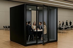 KB Housing Soundproof Office Pod Phone Booth – Private, Acoustic Vocal Booth Designed for Office Phone Calls, Remote Work, Video Conferences, and Focused Productivity (Black, XL)