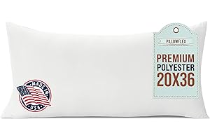 Pillowflex Premium Polyester Throw Pillow Insert - 20x36 - Ultra Soft Large Rectangle Throw Pillow, Couch Sham, Lumbar, Back, Sofa - Machine Washable - Decorative Accent Form - 1 Soft Pillow