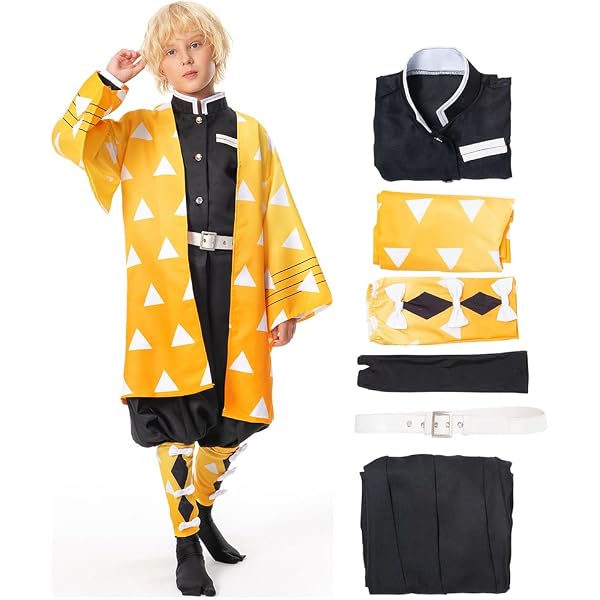 Disfraz De Cosplay De Anime – Kimono Y Abrigo De Zenitsu, Giyū U Obanai Para Halloween Y Carnaval
