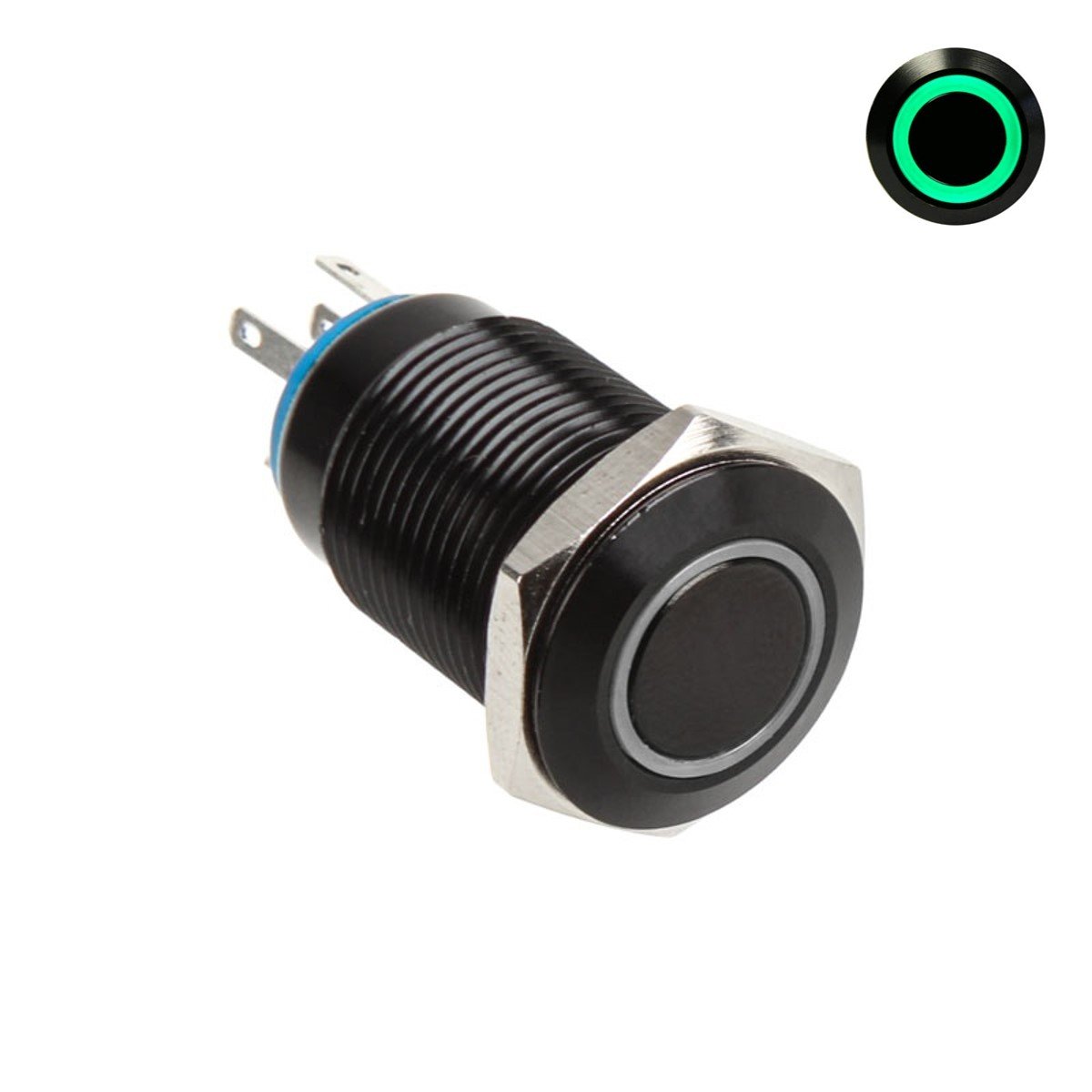 Amazon.com: Lamptron Black Vandal-Resistant Switch, 16mm Face, Momentary  Type, Ring Illuminated, Red LED: Computers & Accessories