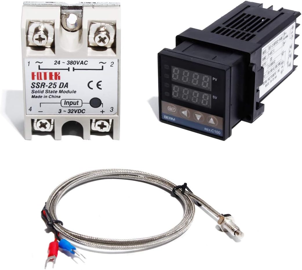 REC-C100 Temperture Controller Thermostat 25DA and SSR 25DA Relay KThermocouple