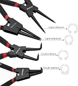 WISEUP Circlip Pliers 170mm Internal Straight Tip Pliers 1.5mm Tip view 2