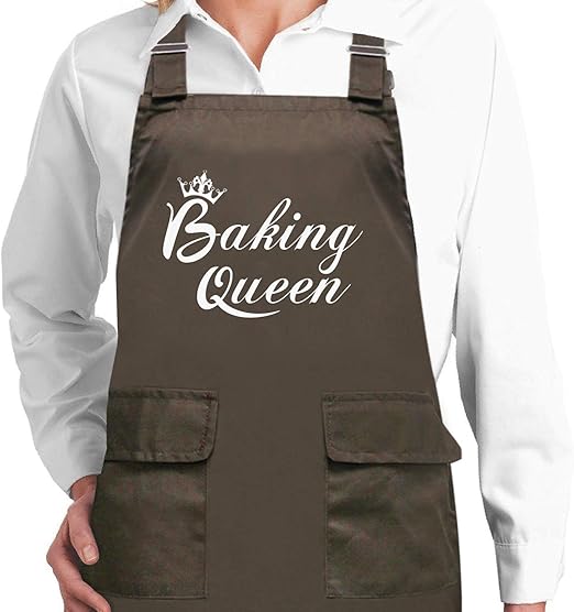 Florvine Baking Aprons for Women Funny Baking Queen,Adjustable Apron