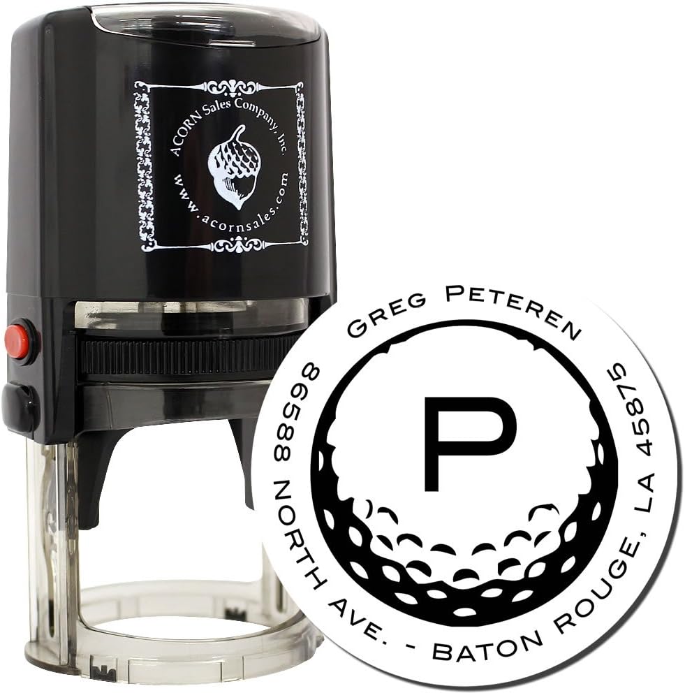 Self-Inking Address Stamper with Golf Ball Design