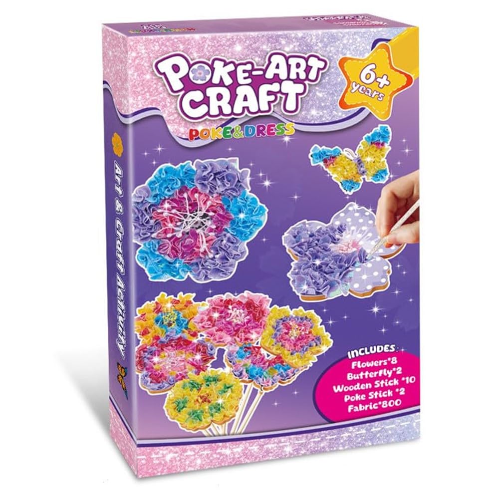 Yiting Poke-in Art - Colorfull Flowers DIY Craft Kits, Creative Activity, Gifts for Girls & Boys Ages 4, 5, 6, 7, 8, 9 Years Old，DIY Birthday Gift