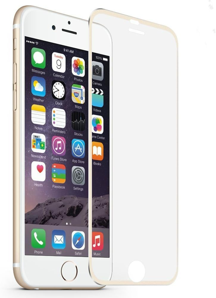 MuStone Metal Screen Protectors replacement for iPhone 6 Plus 6s Plus Screen Protector, 3D Full Coverage Tempered Glass Screen Protector replacement for iPhone 6 Plus 6s Plus 5.5''(Metal Gold)
