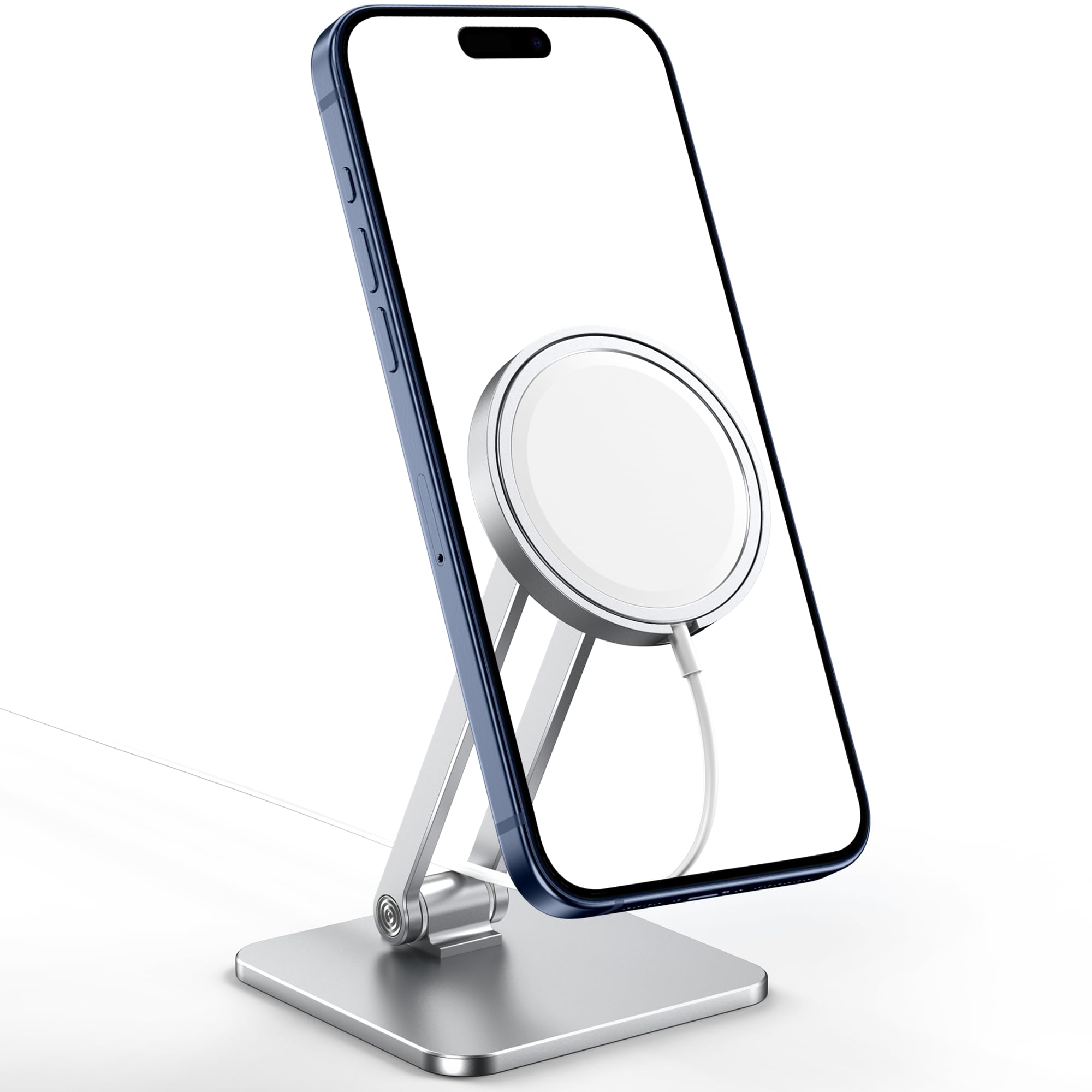 CreaDream Phone Stand for Apple 15W MagSafe Charger [Not Fits 2024 Ver.], Foldable Adjustable Charging Stands for Desk, Compatible with iPhone 16 15 14 13 12 Series[MagSafe Not Included]