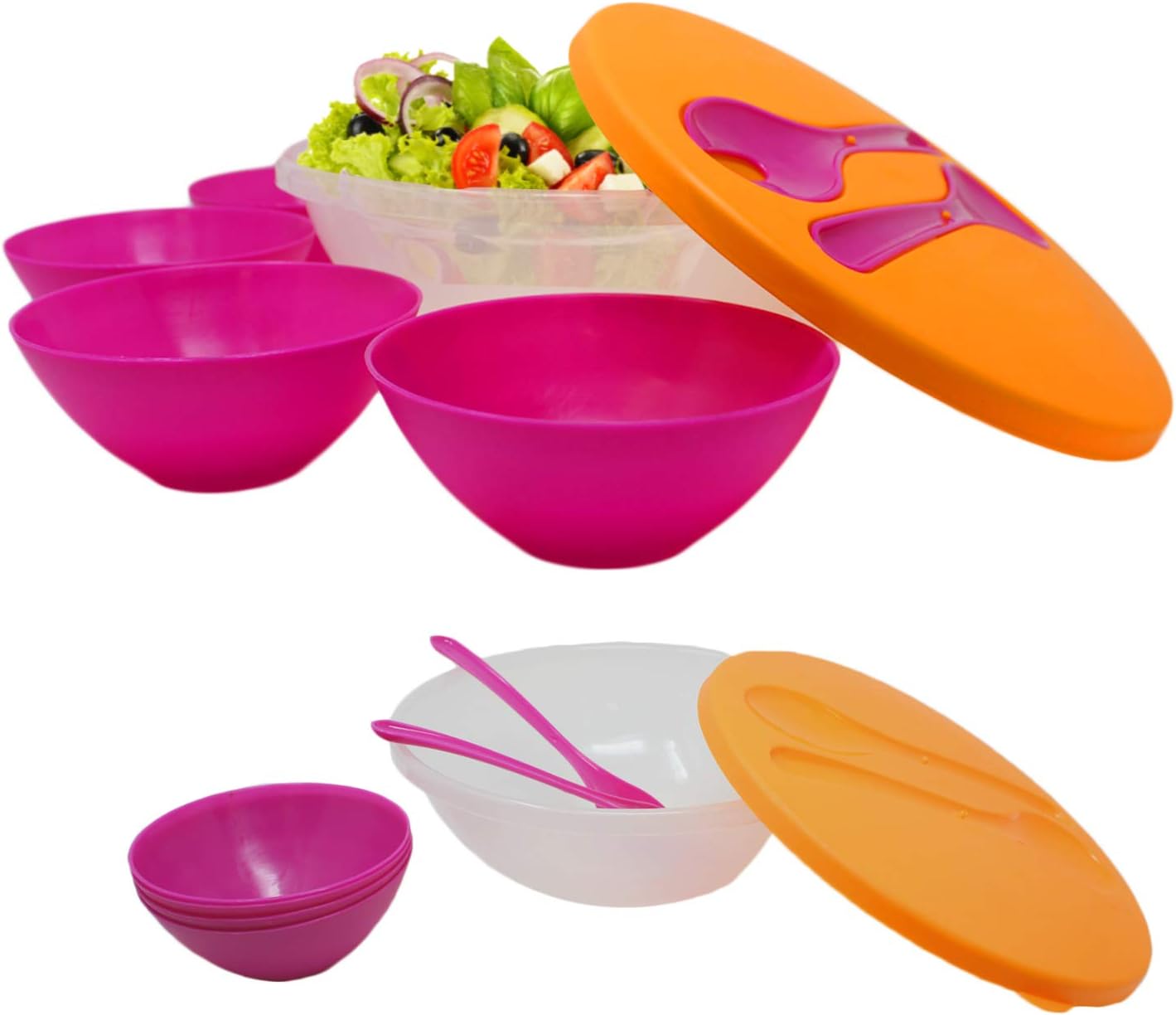 Salad Bowl Set with Serving Spoon and Fork Salad Bowl