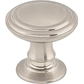 Top Knobs TK320BSN Chareau Collection 1-1/4" Reeded Knob, Brushed Satin Nickel
