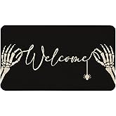 Roszwtit Halloween Door Mat 30 X 17 Inch Halloween Skull Doormat Indoor Outdoor Entrance Floor Mat Non Slip Halloween Decor Rubber Welcome Mats