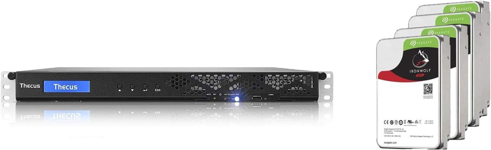 Thecus | N4910U PRO-S | 4-Bay NAS (8TBx 4) 32TB IRONWOLF 7200RPM HDD Bundle
