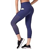 RAYPOSE Women’s Workout Running Capris Leggings Pocket Tummy Control High Waist Yoga Pants