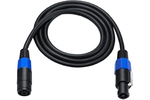 MTUERANC 1M/3.2Feet 18AWG Speakon Male to Female Extension Cable with Twist Lock for DJ PA Stage Loudspeaker Amplifier Audio Jack Speaker Cable