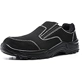 DRKA Steel Toe Shoes for Men,Steel Toe Slip-On Shoe,Slip Resistant Comfortable Safety Work Shoes Industrial Construction Footwear