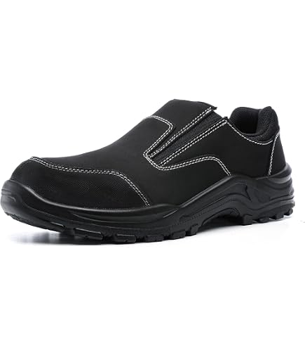 NEW AVENGER men\'s summit trail moc composite toe slip-on shoes in black/grey Men main image 3