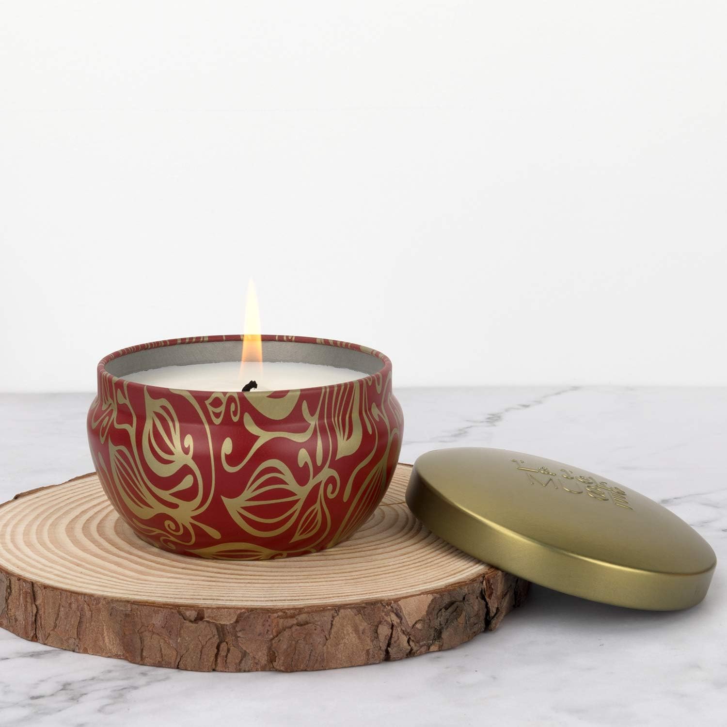 LA JOLIE MUSE Cinnamon Pumpkin Scented Candle, 100% Natural Soy Candle for Home, Vanilla Tobacco Bergamot, 45 Hours Long Burning Halloween Candle, Tin, 6.5Oz Halloween Candle: Home & Kitchen