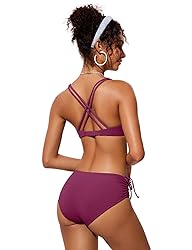 CRZ YOGA Womens V Neck Bikini Tops Twist Front