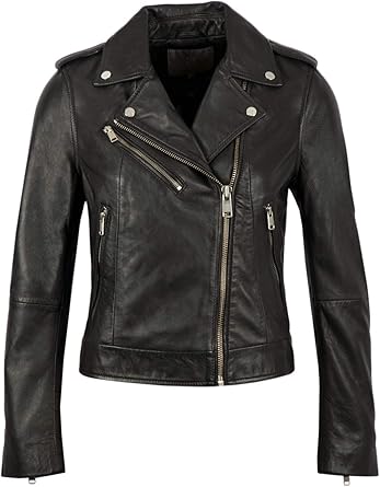 Lakeland Leather Grasmere Women S Real Leather Biker Jacket 10 Black Amazon Co Uk Clothing