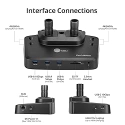 SIIG Dual Monitor Desk Arm Stand with 4K Laptop