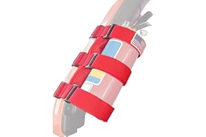 KOHUIPU Fire Extinguisher Holder for Jeep JK JL JT, Adjustable fire Extinguisher Mount Strap Install for Jeep roll bar, Red