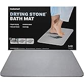 Madesmart Stone Bath Mat Diatomaceous Earth Shower Mat Non-Slip Super Absorbent Diatomite Stone Bath Mats for Bathroom Floor Quick Drying Natural Easy to Clean (24", 16")