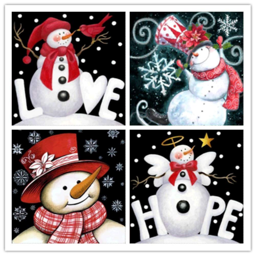 New 5D Diamond Painting Kits for Adults Kids, Awesocrafts Snowman, Snow Christmas Full Drill DIY Diamond Art Crystal Rhinestone Paint by Diamonds Cross Stitch (Snowman 6)