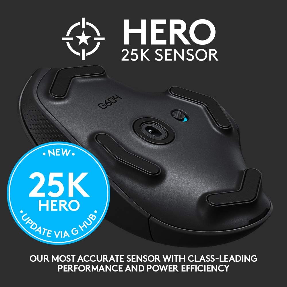 Logitech G604 LIGHTSPEED Wireless Gaming Mouse with 15 programmable controls, up to 240 hour battery life, dual wireless connectivity modes, hyper-fast scroll wheel: Computers & Accessories