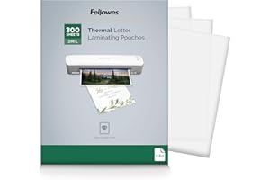 Fellowes Thermal Laminating Pouches, Letter, 3mil, 300 Pack (5247101)