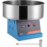 VEVOR Cotton Candy Machine Commercial, 1000W Electric Floss Maker with Stainless Steel Bowl, Sugar Scoop, Storage Drawer, Perfect for Home, Carnival, Kids Birthday, Family Party, Blue