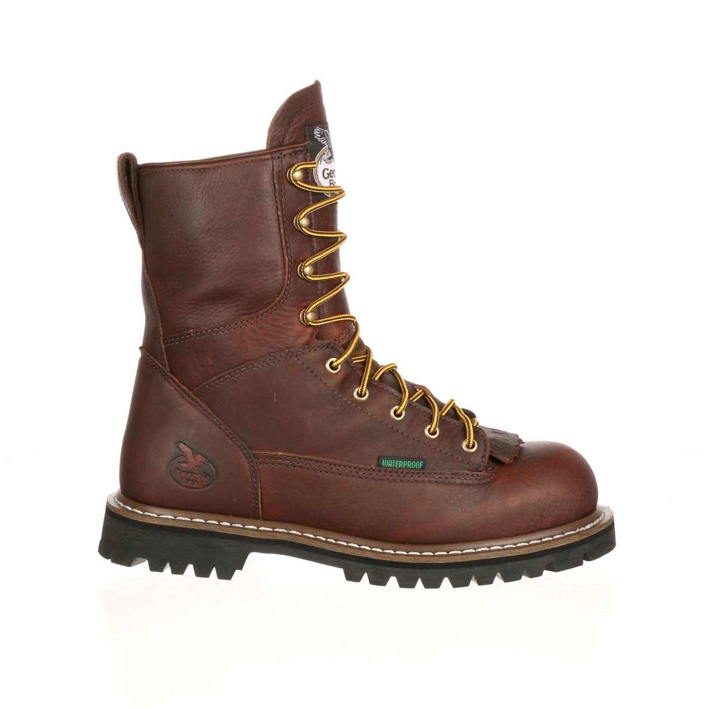 Georgia Boot Steel Toe Waterproof Lace-To-Toe Work Boot, Soggy Brown, Size 9(W)