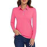 MAGCOMSEN Women's Polo Shirts Long Sleeve Golf Shirt Quick Dry UPF 50+ Sun Protection Lightweight Tennis Shirts
