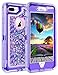 Coolden Case for iPhone 8 Plus Case Protective Glitter Case for Women Girls Cute Bling Sparkle 3D Quicksand Heavy Duty Hard Shell Shockproof TPU Case for iPhone 6s Plus 7 Plus 8 Plus, Purple