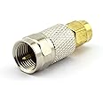 DGZZI Paquete de 2 adaptadores coaxiales F macho a SMA macho RF conector coaxial F a SMA