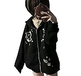 Dynict Womens Y2K Zip Up Cute Graphic Hoodies Cat