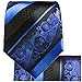 Blue and Black Silk Tie and Pocket Square Paul Malone Red Line