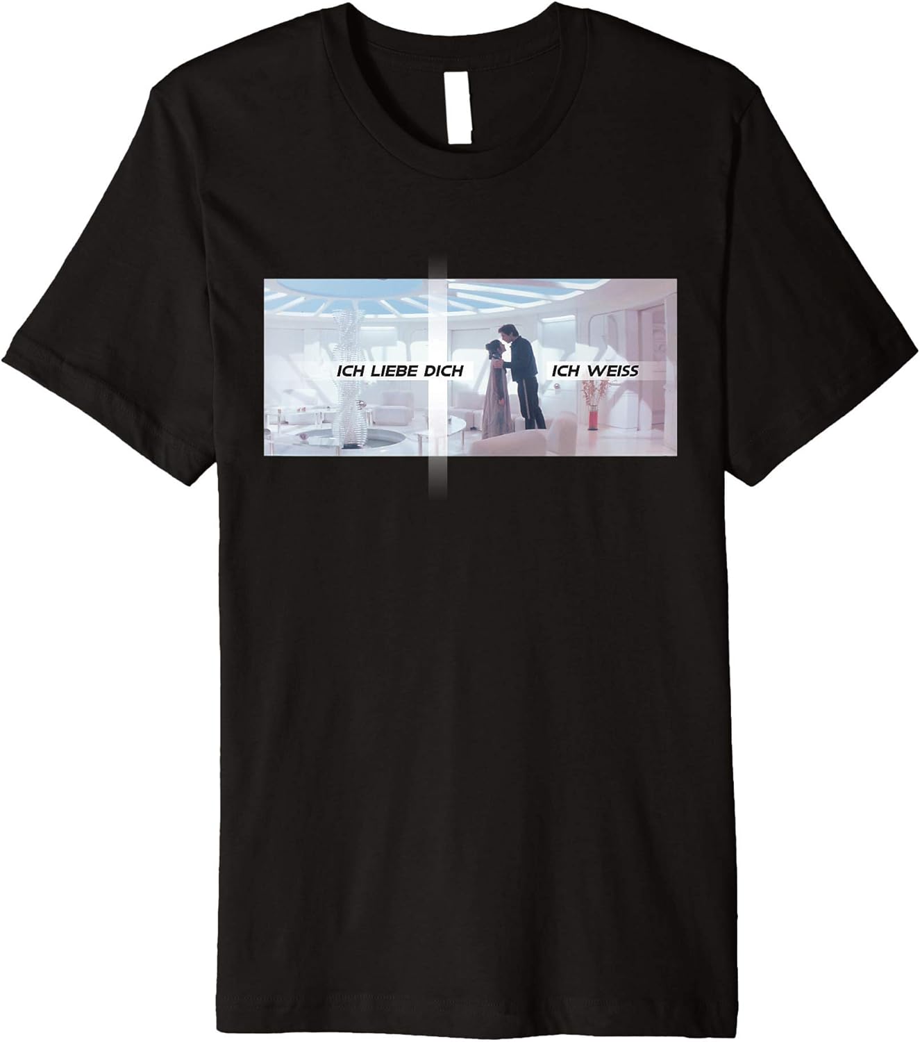 Star Wars Princess Leia Han Solo I Love You I Know German Premium T-Shirt: Amazon.co.uk: Clothing
