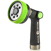 RAINPOINT Hose Sprayer Nozzle Heavy Duty - 8 Spray Patterns Garden Hose Nozzle with Adjustable Flow Control for Watering Plants, Washing Cars,Washing Pets, Thumb Control (Green)