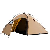 CampRavox 2 Person Camping Tent with Stove Jack, Waterproof Tent, Double Door Design, Easy Setup Y-Pole Structure, 4-Season, Spacious Hot Tent for Winter Backpacking Hiking